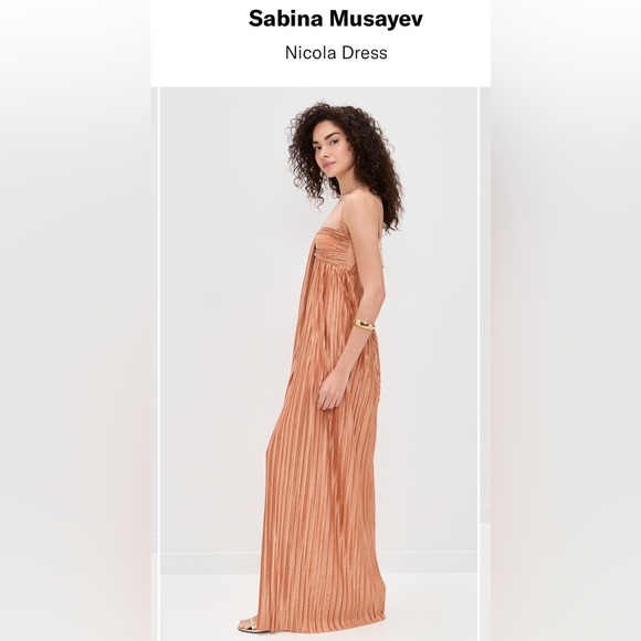 Sabina Musayev Nicola Strapless Dress in Copper as size Medium. Sold out! NWT - Picture 4 of 13